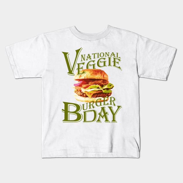 NATIONAL VEGGIE BURGER DAY Kids T-Shirt by yphien